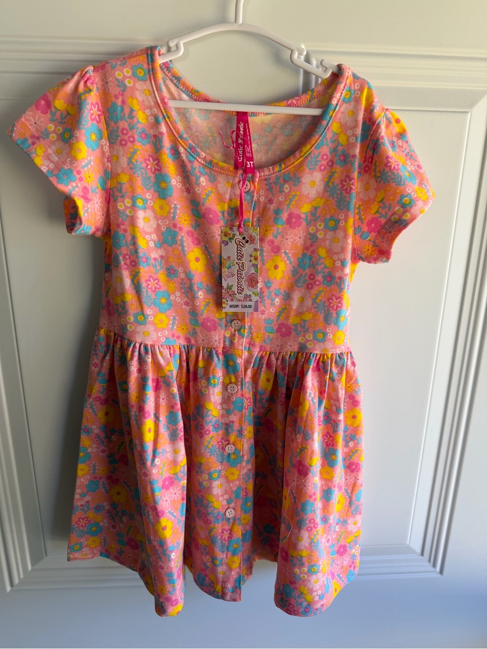 NWT Pink Floral Cotton Dress for toddler size 3T